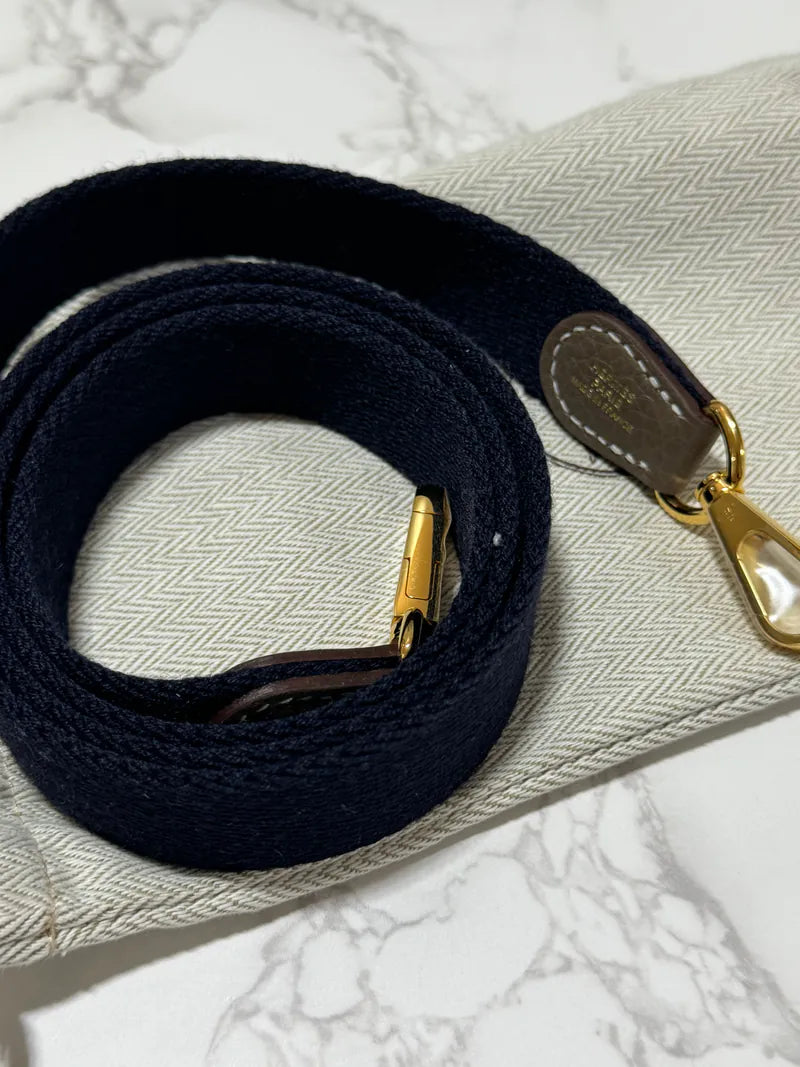 Hermes Mini Evelyn 16 TC Etoupe bleu Indigo U Stamp GHW