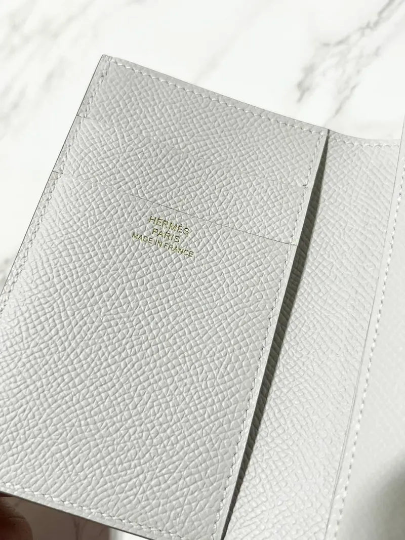 Hermes Bearn 組合錢包 Epsom Gris Pale GHW