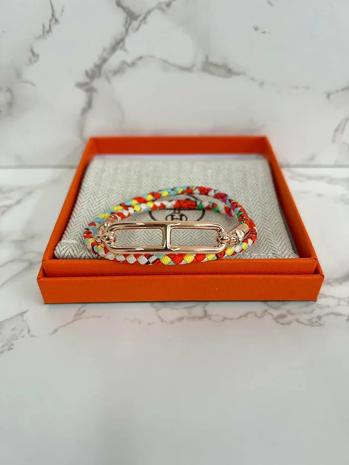 Hermes roulis 雙圈 dt soie 手鍊 GHW T2