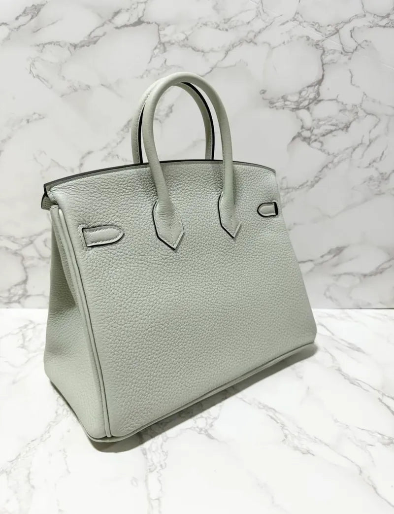 愛馬仕 Birkin 25 Togo 0W Gris Neve GHW B 郵票