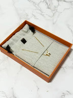 ❤️愛馬仕迷你 Pop H Blanc 金色項鍊吊墜❤️