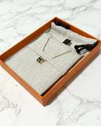 ❤️Hermes 迷你流行 H 項鍊黑色 GHW