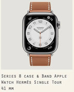 愛馬仕 Series 8 錶殼及錶帶，適用於 Apple Watch 愛馬仕單圈 41 毫米金色款