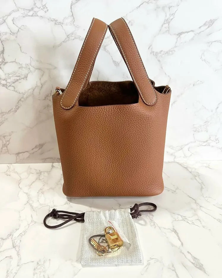 愛馬仕 Picotin 18 TC 金 37 GHW U 郵票