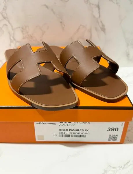 Hermes Oran Sandal H Gold Size 39