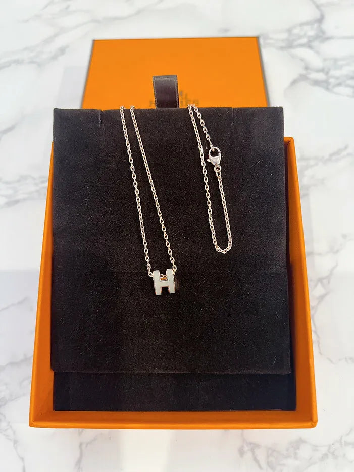 Hermes Mini Pop H 吊墜項鍊 Marron Glace RGHW