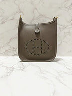 Hermes Mini Evelyn 16 TC Etoupe bleu Indigo U Stamp GHW