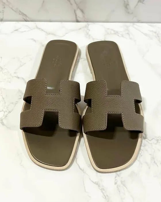 Hermes Oran sandal Etoupe Size 38