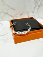 Hermes Chaine d'ancre Enchainee 手鍊，中號型號 925 銀 SH