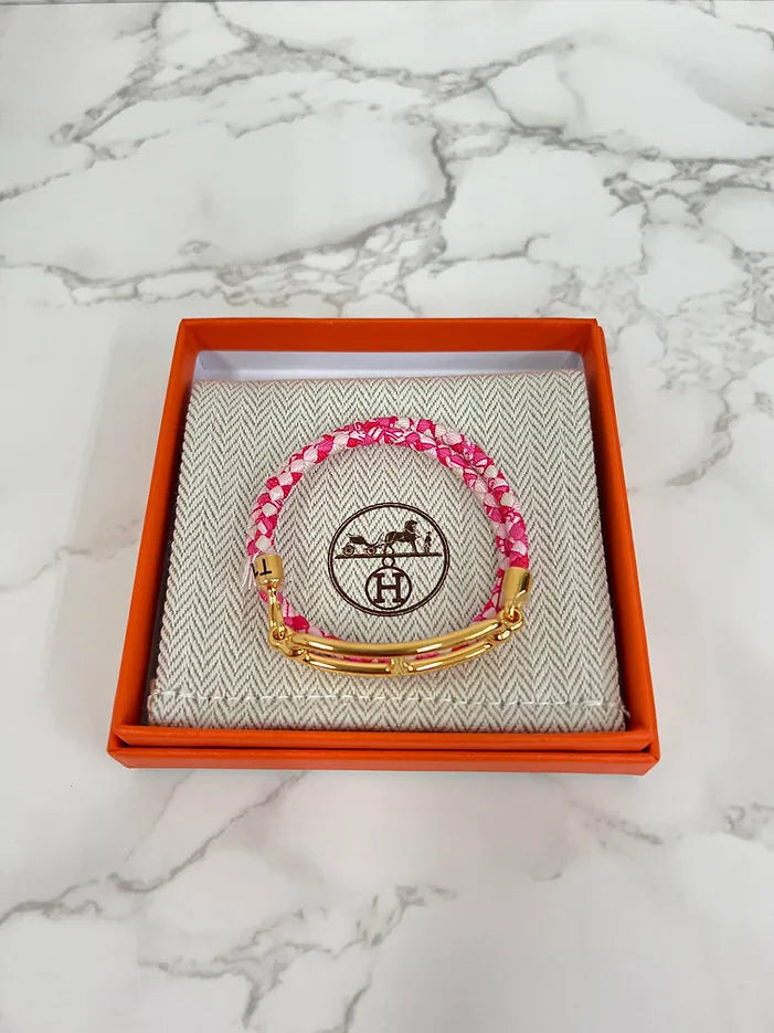 Hermes roulis 雙圈 dt soie 手鍊 GHW