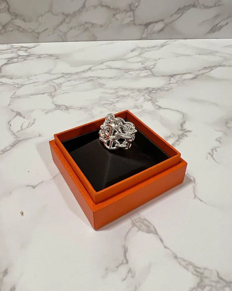 Hermes Chaine D’ancre Enchaimee Ring