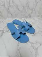 ❤️Hermes Oran Sandales H Bleu Cameo  38