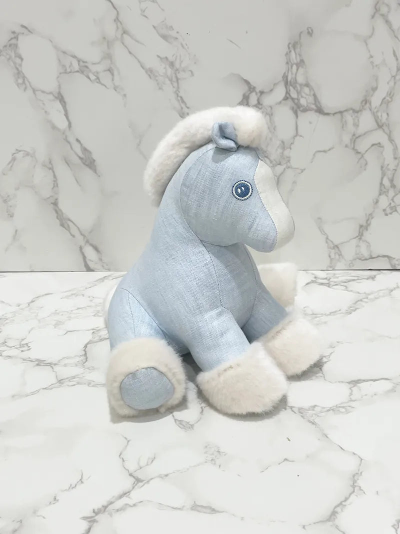 Hermes Baby Hermy 毛絨小馬 Bleu Glacier