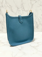 Hermes Mini Evelyne 16 TC New Bleu Jean / New Bleu Jean GHW B 郵票
