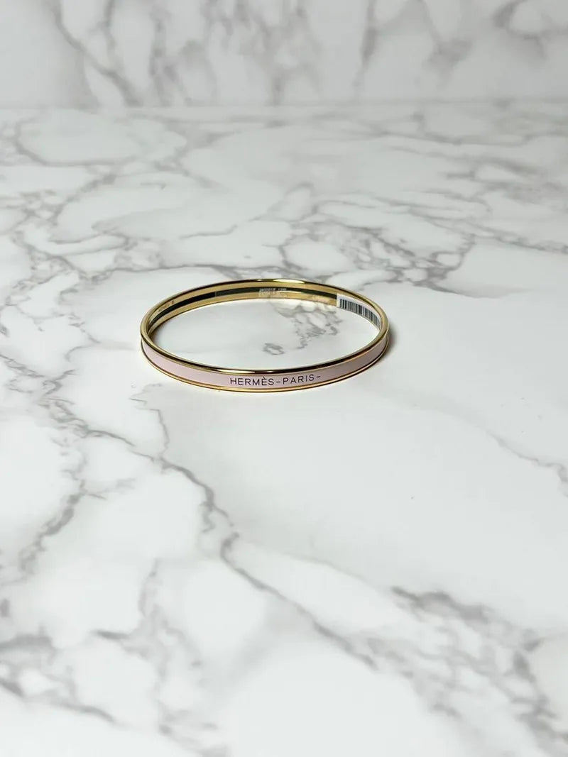 ❤️Hermes 手鍊 Extra Fin Uni 手鐲 GHW 尺寸 65 玫瑰 Candeur 粉紅色