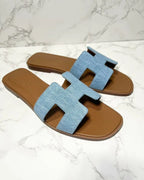 Hermes Denim Oran Sandal  Size 37