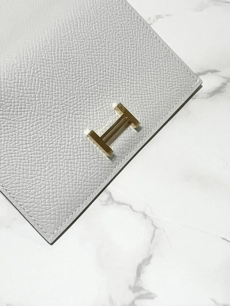 Hermes Bearn 組合錢包 Epsom Gris Pale GHW