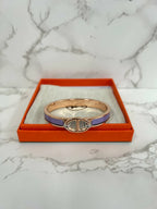 愛馬仕迷你 Clic Ch D'ancre 手鐲 Lilas RGHW PM 尺寸