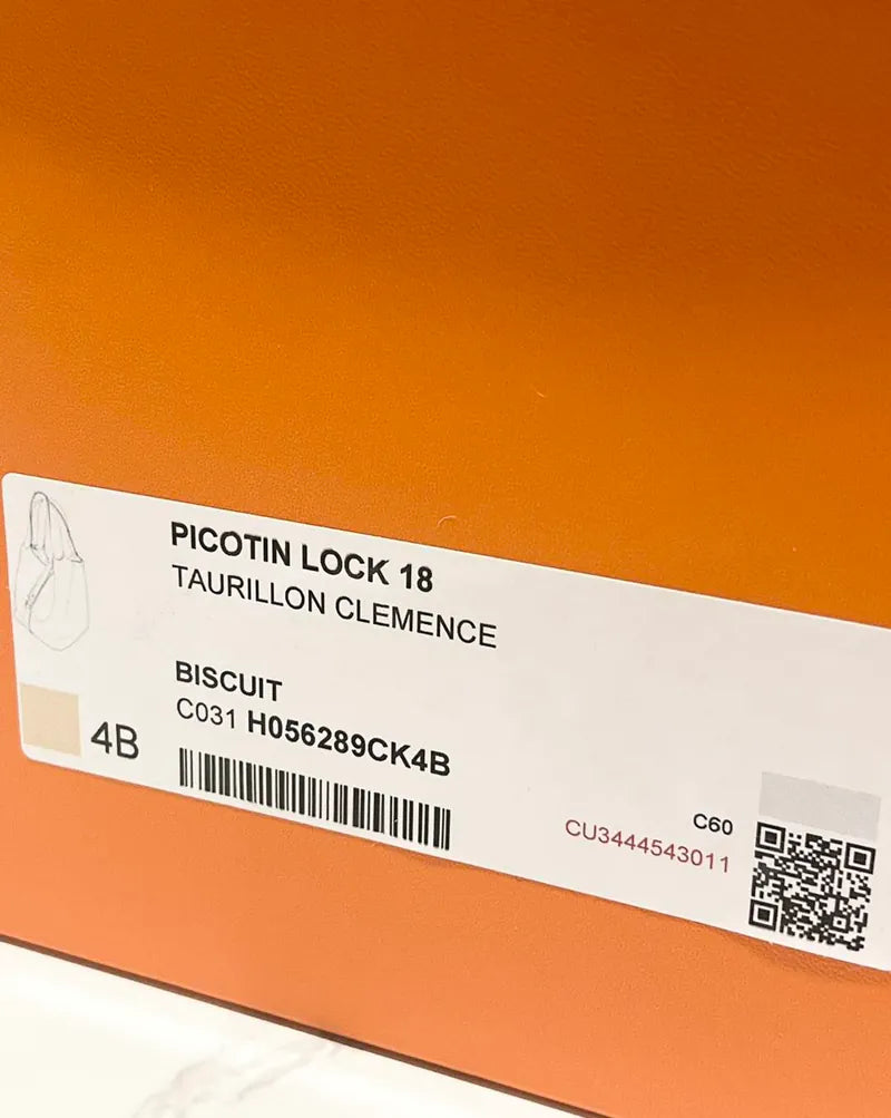 Hermes  Picotin Lock Bag 18 TC Biscuit 4B PHW