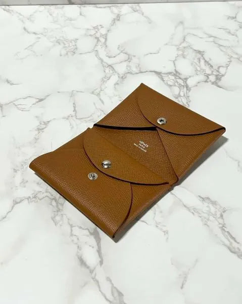 愛馬仕 Calvi Duo Compact 卡包 epsom 金