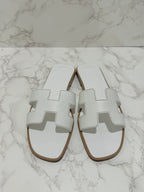 Hermes Oran Sandales Blanc Piqures H 39