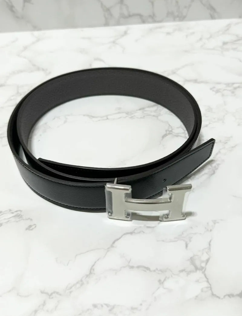 愛馬仕 32MM H 男士皮帶，雙面皮革錶帶，32毫米寬，105公分長