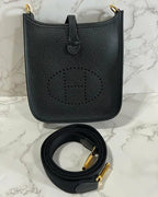Hermes Mini Evelyne 16 TC Noir 黑色 GHW 89 U 郵票