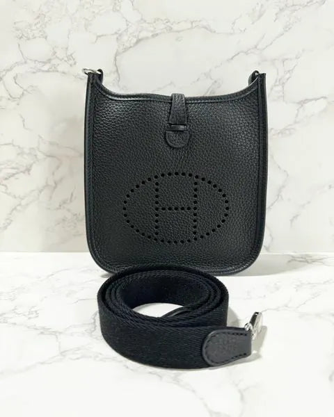 ❤️愛馬仕迷你Evelyne 16 TC Noir PHW B印章