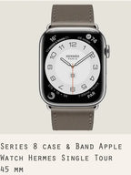 Hermes Series 8 case Band Apple Watch Herme Single Tour 45 mm Gris Myer