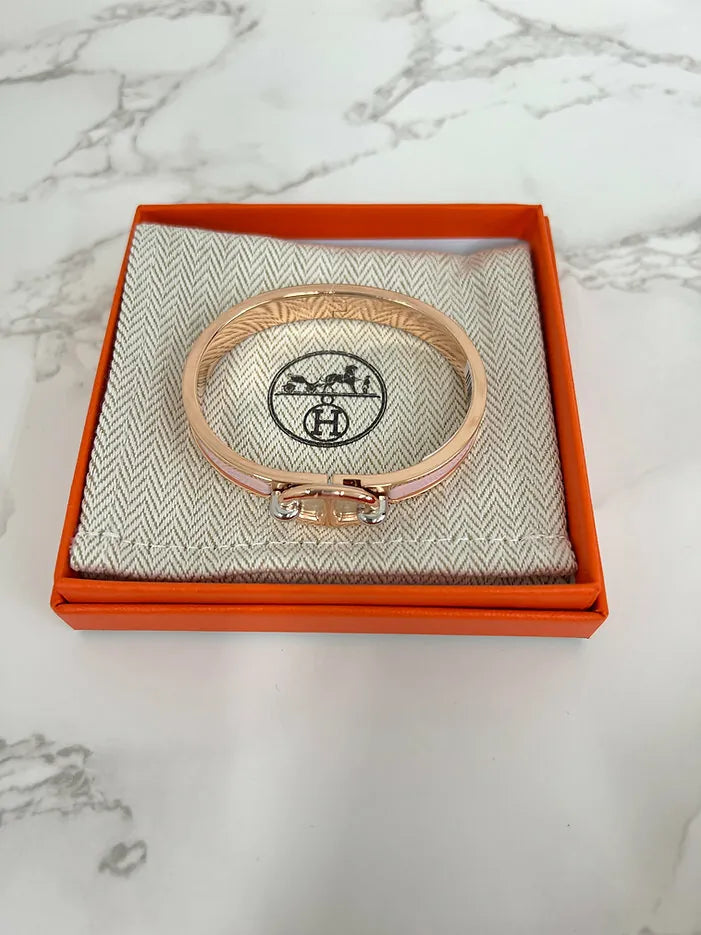 愛馬仕迷你 Clic Ch D'ancre 手鐲 RGHW PM 尺寸