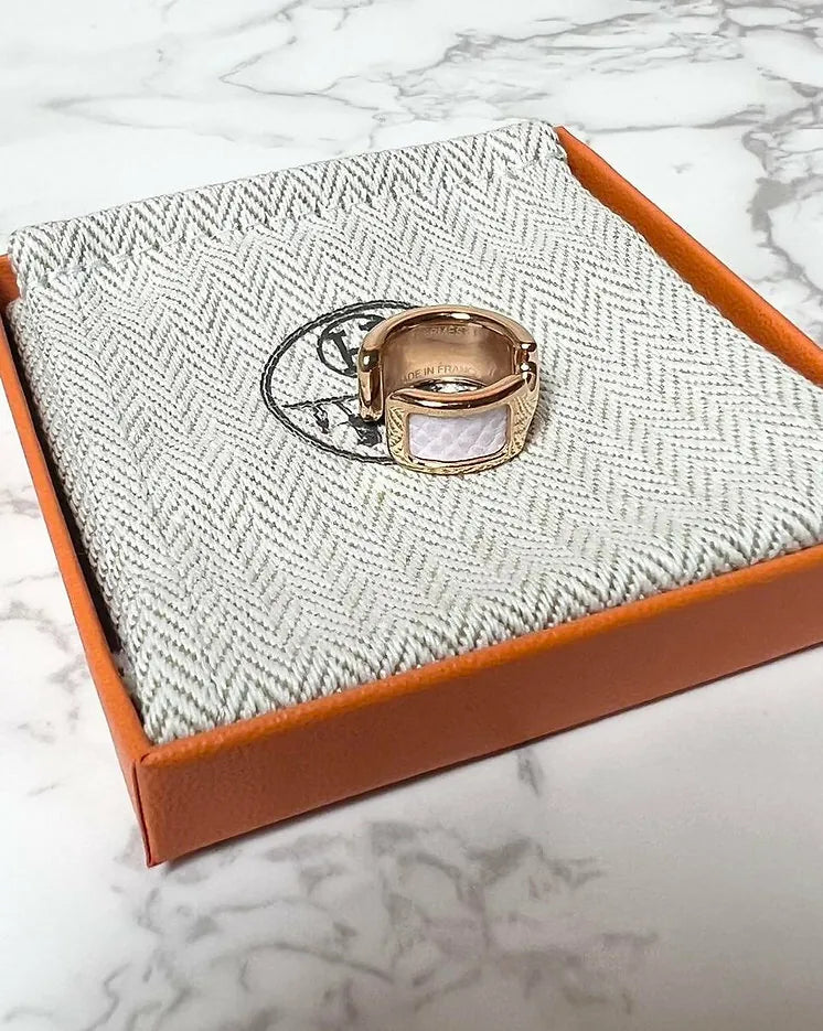 Hermes Bijou D'Oreille Olympe Mauve Pale 09 玫瑰 GHW 耳環