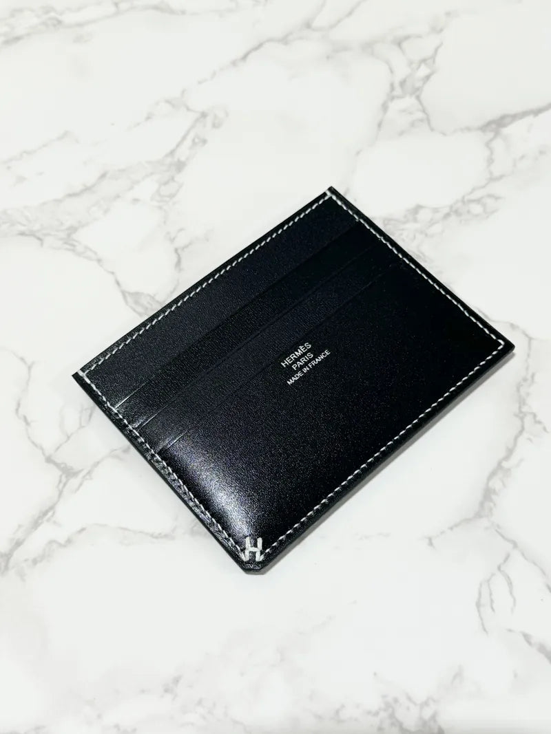愛馬仕 H Sellier 卡包盒 黑色皮革
