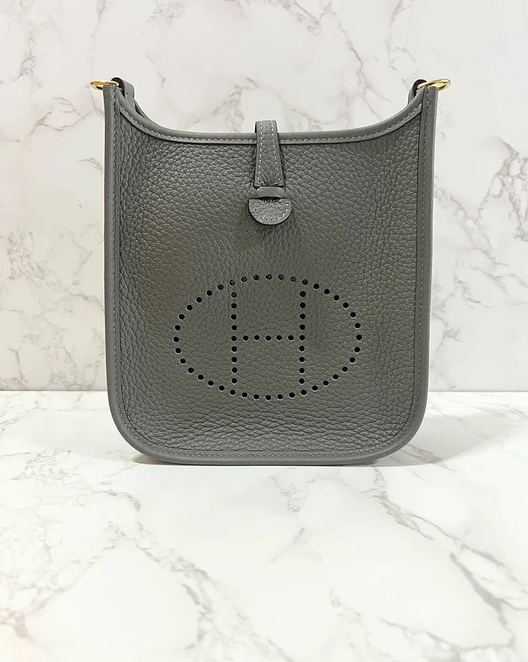 愛馬仕迷你 Evelyn TC Gris Myer 0L 金色五金