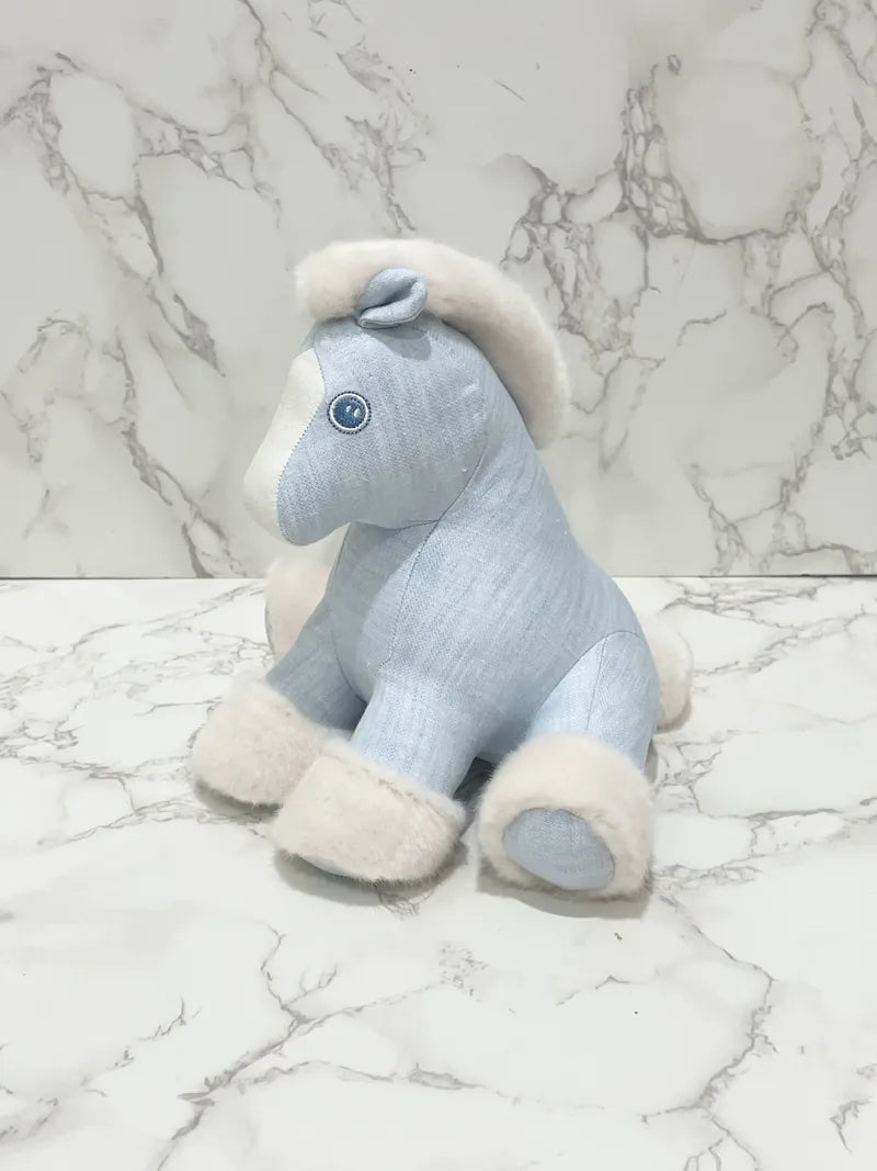 Hermes Baby Hermy 毛絨小馬 Bleu Glacier