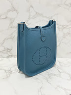 Hermes Mini Evelyn 16 TC New Blue Jean D2 B Stamp PHW
