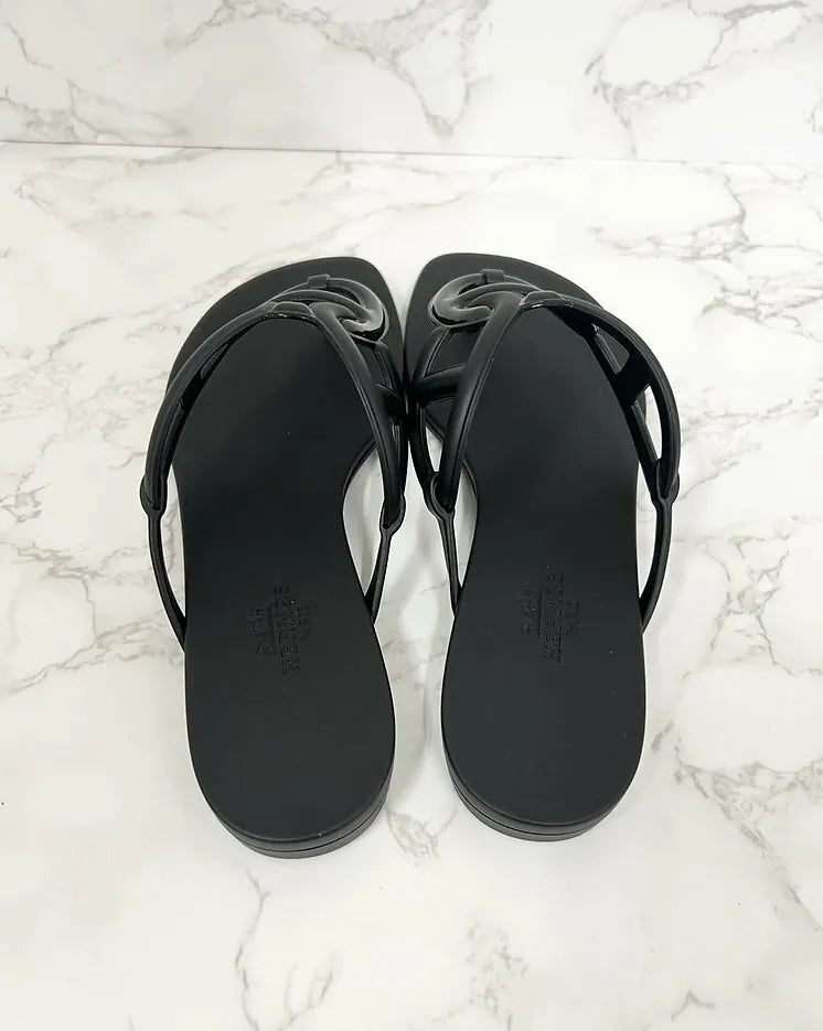 愛馬仕 Egerie Noir 涼鞋，39 碼