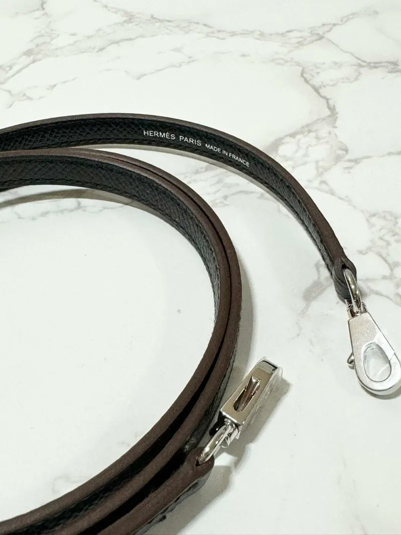 Hermes Mini Kelly 2 Epsom PHW Etoupe / Ecorce / Noir