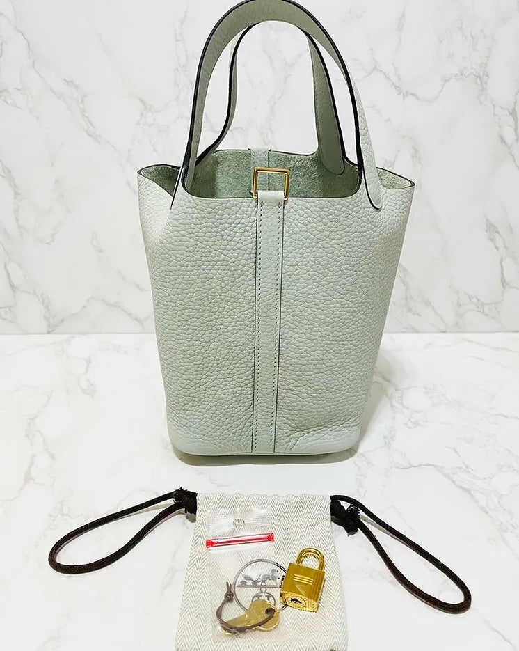 愛馬仕 Picotin Lock 18 TC Gris Neve 0W GHW B 郵票