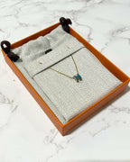 ❤️愛馬仕迷你 Pop H 項鍊 GHW 藍色牛仔