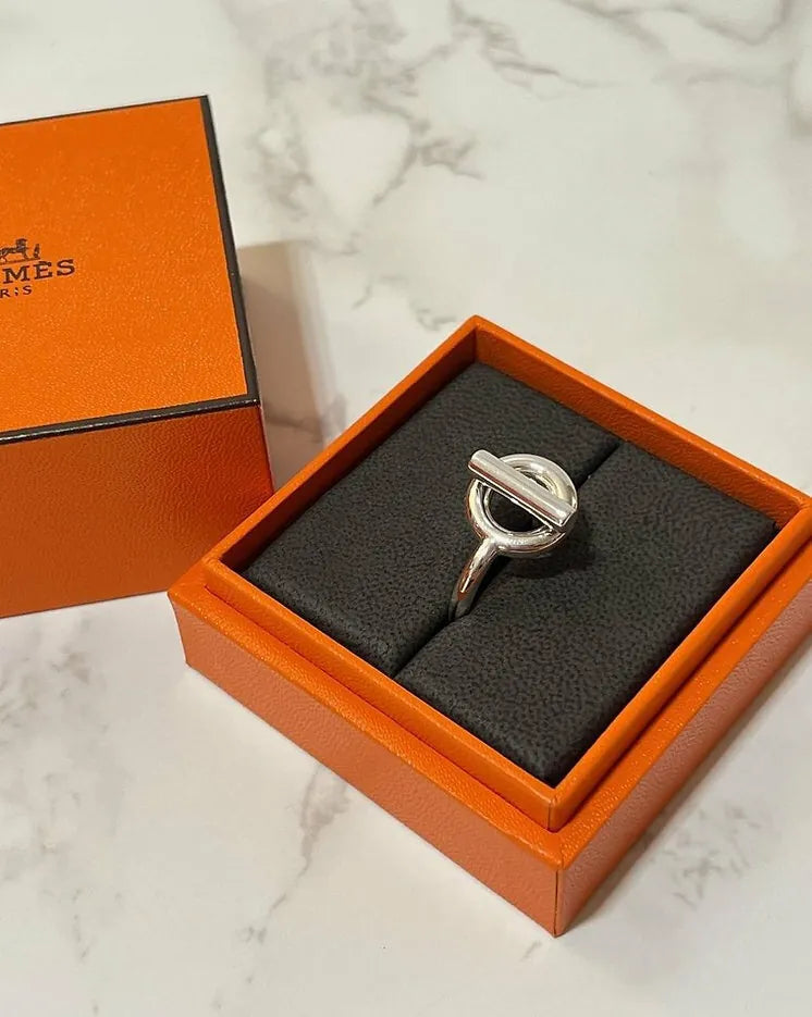 愛馬仕 Echappee 戒指，925 銀，52 號