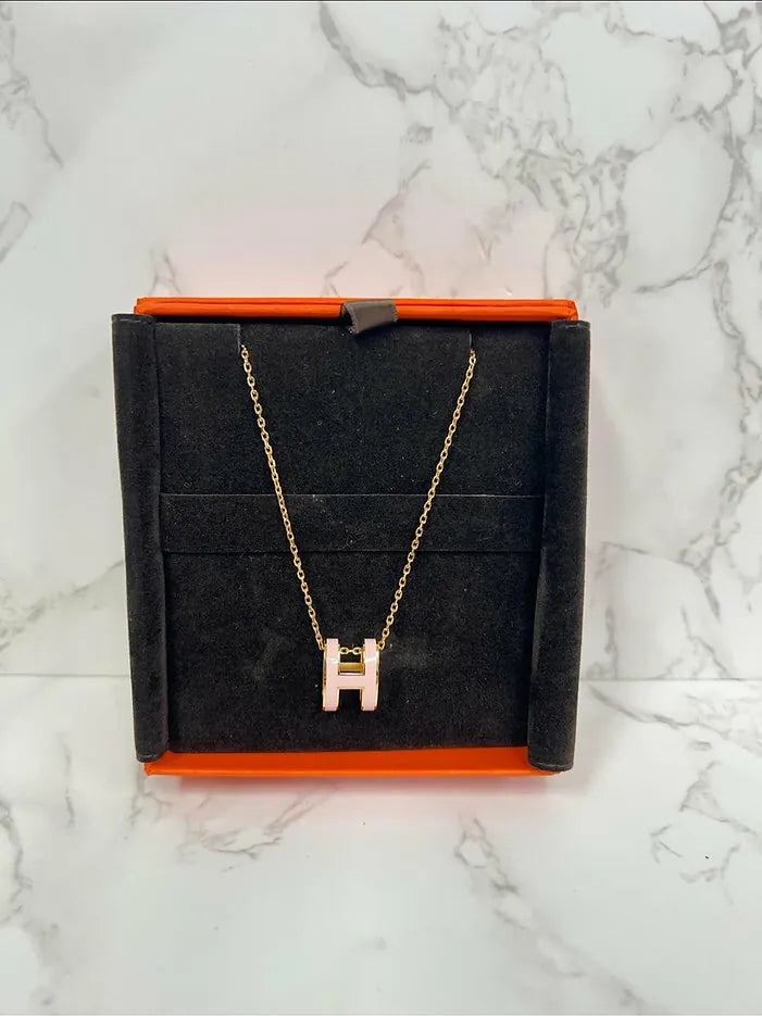 Hermes Pop H 吊墜 玫瑰糖衣 GHW