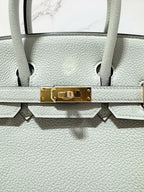 愛馬仕 Birkin 25 Togo 0W Gris Neve GHW B 郵票