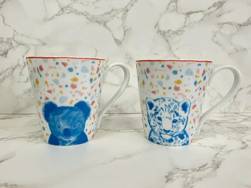 愛馬仕 Passe-passe 馬克杯，熊貓/無尾熊和兔子/老虎圖案