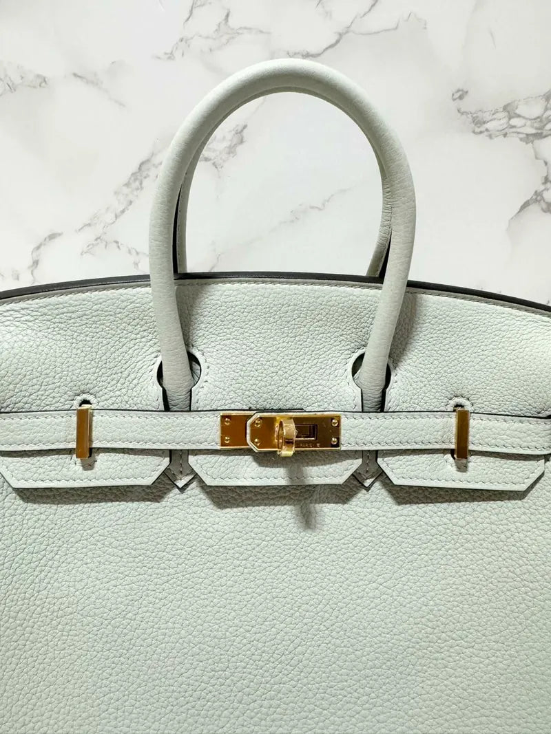 愛馬仕 Birkin 25 Togo 0W Gris Neve GHW B 郵票