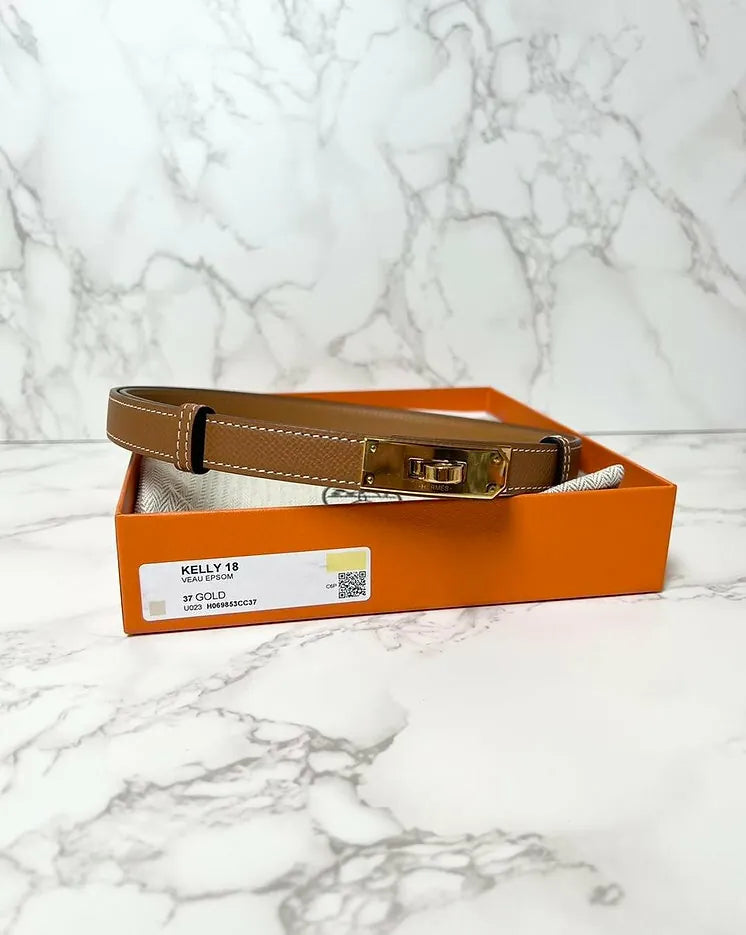Hermes Kelly 18 Belt Gold GHW