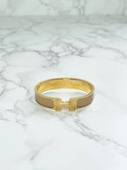 ❤️愛馬仕 Clic H 手鐲，貂皮色，金色五金，PM 碼