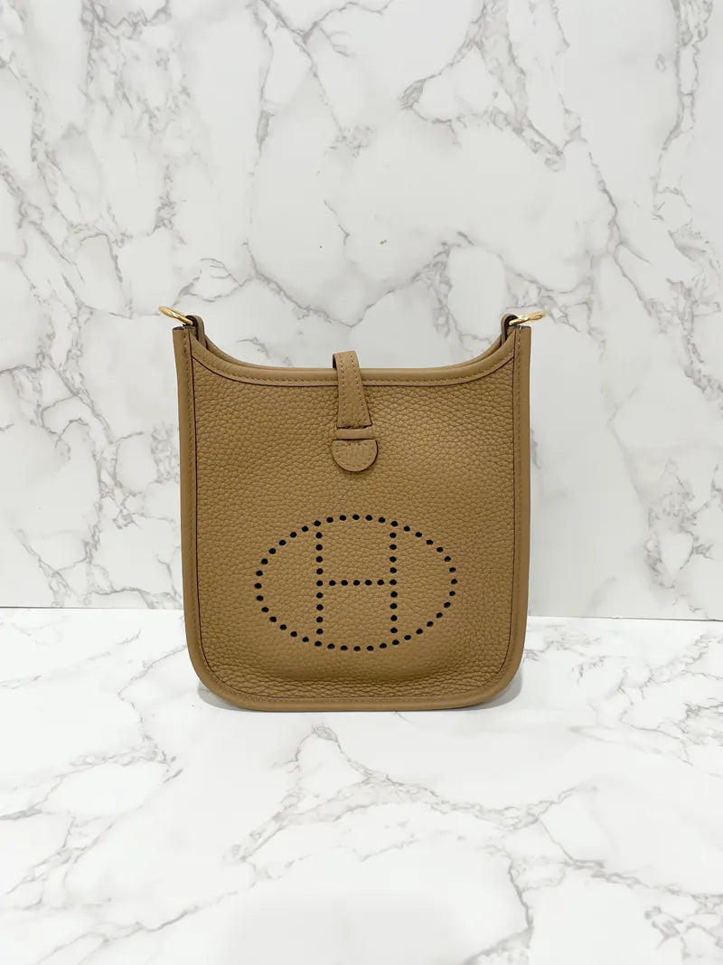 ❤️愛馬仕迷你伊芙琳 16 TC 餅乾 B4 B 郵票 GHW