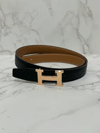 愛馬仕迷你H皮帶扣與雙面皮錶帶 24mm RGHWW 印記