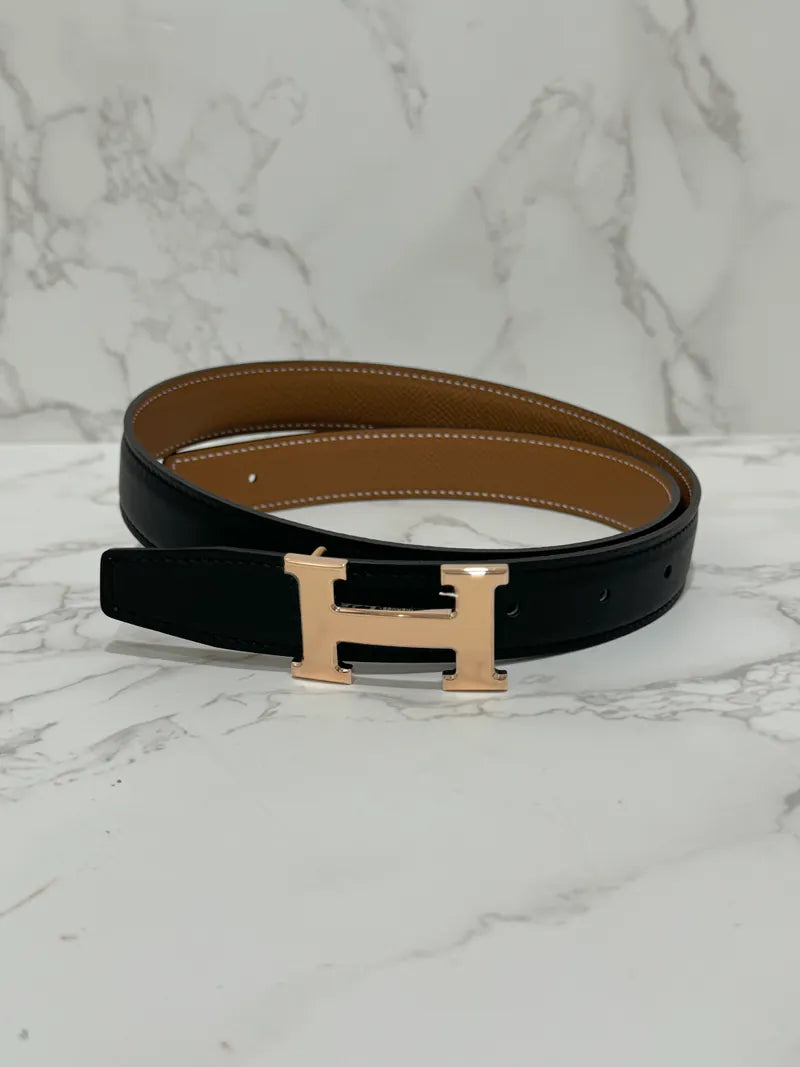 愛馬仕迷你H皮帶扣與雙面皮錶帶 24mm RGHWW 印記