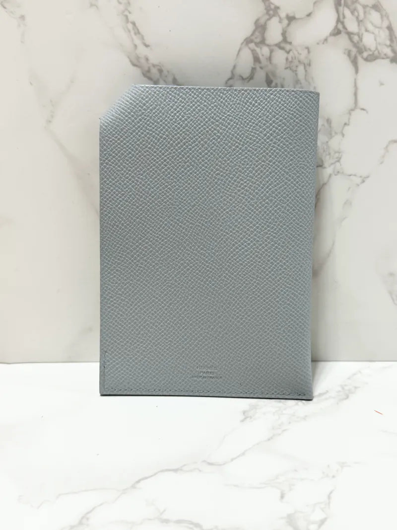 Hermes Porte-Passeport Tarmac Epsom Bleu 冰河護照夾